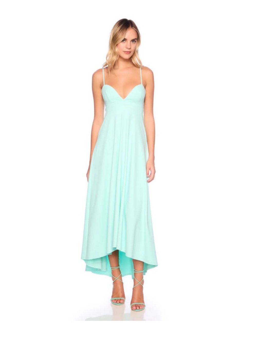 Susana Monaco High Low Maxi Dress Mint Creme Medium NWT